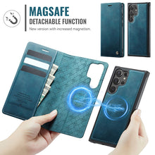 Charger l'image dans la galerie, Casekis Leather Magnetic Flip Detachable Wallet Phone Case Blue Green