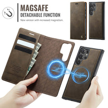 Charger l'image dans la galerie, Casekis Leather Magnetic Flip Detachable Wallet Phone Case Brown
