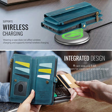 Charger l'image dans la galerie, Casekis Crossbody Leather Wallet RFID Phone Case Green