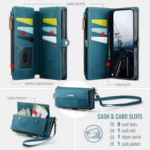 Charger l'image dans la galerie, Casekis Crossbody Leather Wallet RFID Phone Case Green