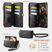 Charger l'image dans la galerie, Casekis Crossbody Leather Wallet RFID Phone Case Black