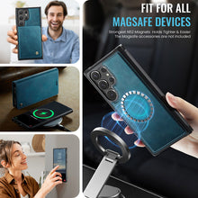 Charger l'image dans la galerie, Casekis Leather Magnetic Flip Detachable Wallet Phone Case Blue Green