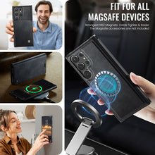 Charger l'image dans la galerie, Casekis Leather Magnetic Flip Detachable Wallet Phone Case Black