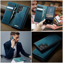Charger l'image dans la galerie, Casekis Leather Magnetic Flip Detachable Wallet Phone Case Blue Green