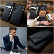 Charger l'image dans la galerie, Casekis Leather Magnetic Flip Detachable Wallet Phone Case Black