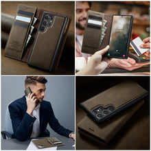Charger l'image dans la galerie, Casekis Leather Magnetic Flip Detachable Wallet Phone Case Brown
