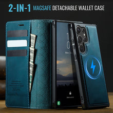 Charger l'image dans la galerie, Casekis Leather Magnetic Flip Detachable Wallet Phone Case Blue Green