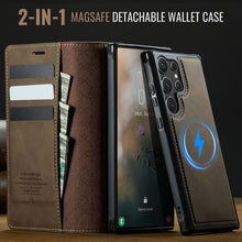 Charger l'image dans la galerie, Casekis Leather Magnetic Flip Detachable Wallet Phone Case Brown