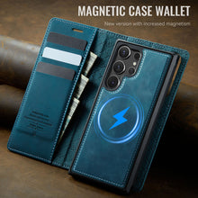 Charger l'image dans la galerie, Casekis Leather Magnetic Flip Detachable Wallet Phone Case Blue Green