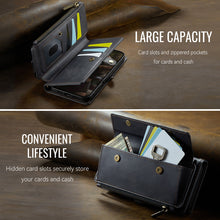 Charger l'image dans la galerie, Casekis Crossbody Leather Wallet RFID Phone Case Black