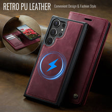 Muat gambar ke penampil Galeri, Casekis Leather Magnetic Flip Detachable Wallet Phone Case Red Wine