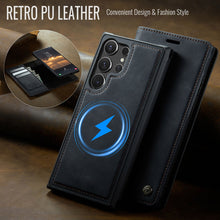 Charger l'image dans la galerie, Casekis Leather Magnetic Flip Detachable Wallet Phone Case Black