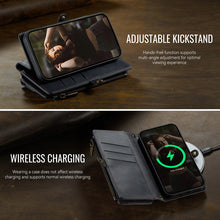 Charger l'image dans la galerie, Casekis Crossbody Leather Wallet RFID Phone Case Black