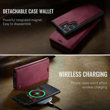 Muat gambar ke penampil Galeri, Casekis Leather Magnetic Flip Detachable Wallet Phone Case Red Wine