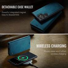 Charger l'image dans la galerie, Casekis Leather Magnetic Flip Detachable Wallet Phone Case Blue Green