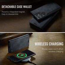 Charger l'image dans la galerie, Casekis Leather Magnetic Flip Detachable Wallet Phone Case Black