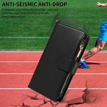 Charger l'image dans la galerie, Casekis Cardholder Case with Wrist Strap,Compatible with MagSafe,Zipper Pocket,Black