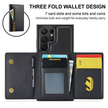 Charger l'image dans la galerie, Casekis RFID Magnetic Detachable Leather Wallet Phone Case Black