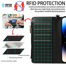 Charger l'image dans la galerie, Casekis Cardholder Case with Wrist Strap,Compatible with MagSafe,Zipper Pocket,Black