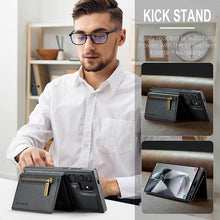 Charger l'image dans la galerie, Casekis RFID Magnetic Detachable Leather Wallet Phone Case Black