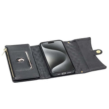 Load image into Gallery viewer, Casekis 7-Slot Foldable Crossbody Wallet Phone Case Black