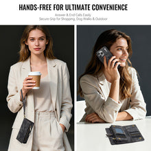 Charger l'image dans la galerie, Casekis Wrist Strap Zipper Wallet Phone Case Black