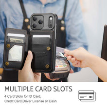 Lade das Bild in den Galerie-Viewer, Casekis RFID Cardholder Wallet Phone Case Black
