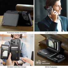 Lade das Bild in den Galerie-Viewer, Casekis RFID Cardholder Wallet Phone Case Black