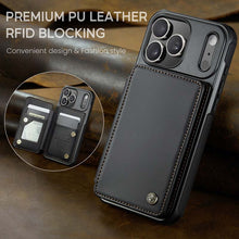Lade das Bild in den Galerie-Viewer, Casekis RFID Cardholder Wallet Phone Case Black
