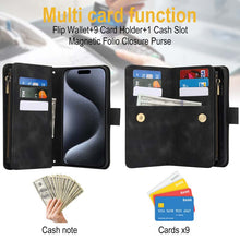 Load image into Gallery viewer, Casekis Crossbody 9 Card Holder Phone Case Black