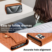 Load image into Gallery viewer, Casekis 7-Slot Foldable Crossbody Wallet Phone Case Brown
