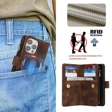Load image into Gallery viewer, Casekis Crossbody 9 Card Holder Phone Case Brown