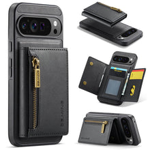 Charger l'image dans la galerie, Casekis RFID Magnetic Detachable Leather Wallet Phone Case Black
