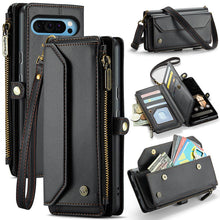 Charger l'image dans la galerie, Casekis Cardholer Zipper Wallet Crossbody Phone Case Black