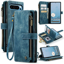 Charger l'image dans la galerie, Casekis Leather Zipper Phone Case Blue
