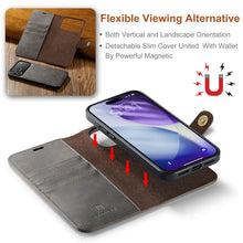 Load image into Gallery viewer, Casekis Detachable Leather Wallet Phone Case Gray