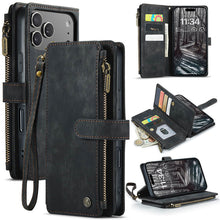 Charger l'image dans la galerie, Casekis Leather Zipper Phone Case Black