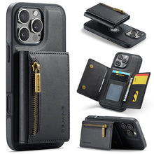 Charger l'image dans la galerie, Casekis RFID Magnetic Detachable Leather Wallet Phone Case Black