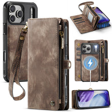 Charger l'image dans la galerie, Casekis Wrist Strap Zipper Wallet Phone Case Brown