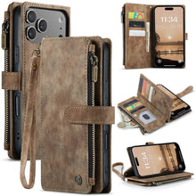 Charger l'image dans la galerie, Casekis Leather Zipper Phone Case Brown