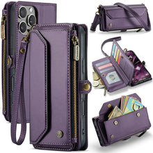 Charger l'image dans la galerie, Casekis Cardholer Zipper Wallet Crossbody Phone Case Purple