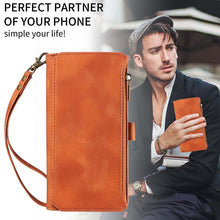 Charger l'image dans la galerie, Casekis Zipper RFID Wallet Phone Case Brown