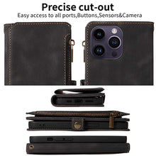 Charger l'image dans la galerie, Casekis Zipper RFID Wallet Phone Case Black