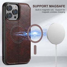 Charger l'image dans la galerie, Casekis Leather Wallet MagSafe Phone Case Brown