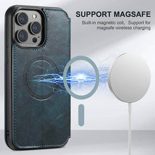 Charger l'image dans la galerie, Casekis Leather Wallet MagSafe Phone Case Blue