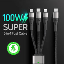 Load image into Gallery viewer, Casekis 100W 3 in 1 Charging Cable