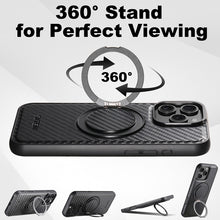 Charger l'image dans la galerie, Casekis Magnetic Charging Rotating Stand Leather Phone Case Fiber Texture