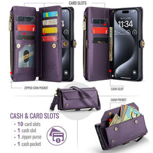 Charger l'image dans la galerie, Casekis Cardholer Zipper Wallet Crossbody Phone Case Purple