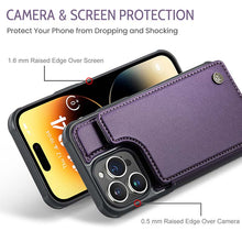 Charger l'image dans la galerie, Casekis RFID Cardholder Wallet Phone Case Purple