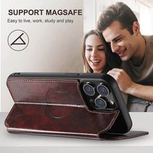 Charger l'image dans la galerie, Casekis Leather Wallet MagSafe Phone Case Brown